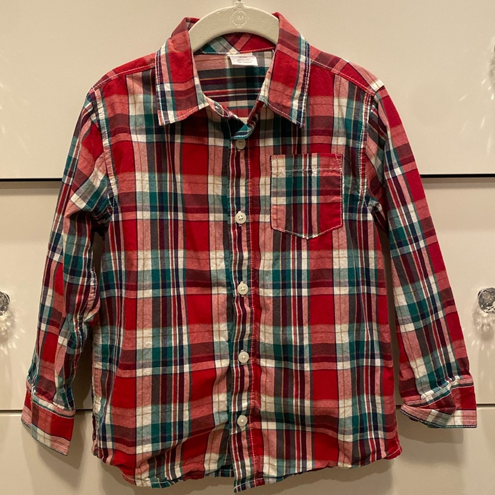 Boy’s Size 4T Plaid Button Down Shirt-Gymboree.